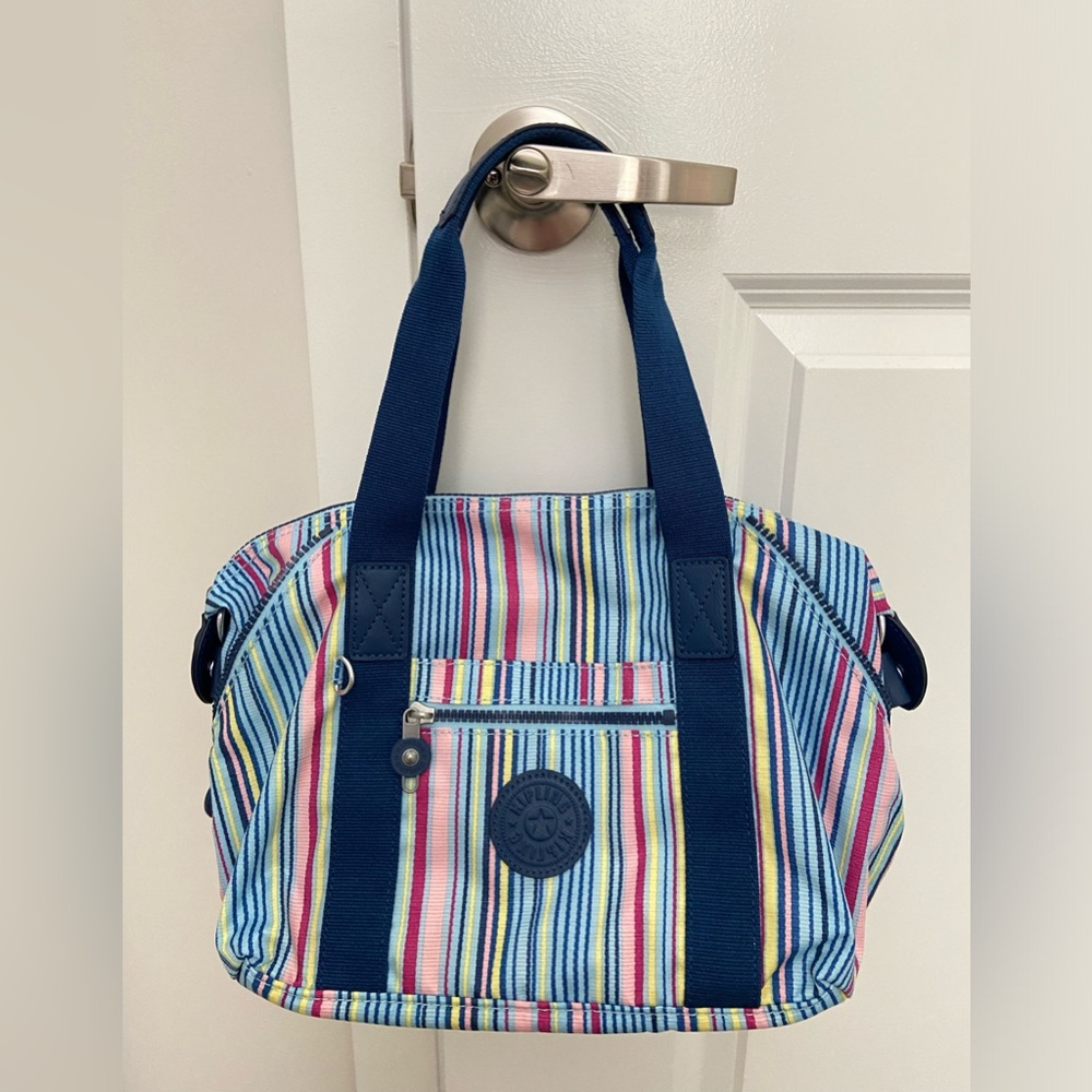 Kipling Art Resort Stripes Nylon Tote Bag
